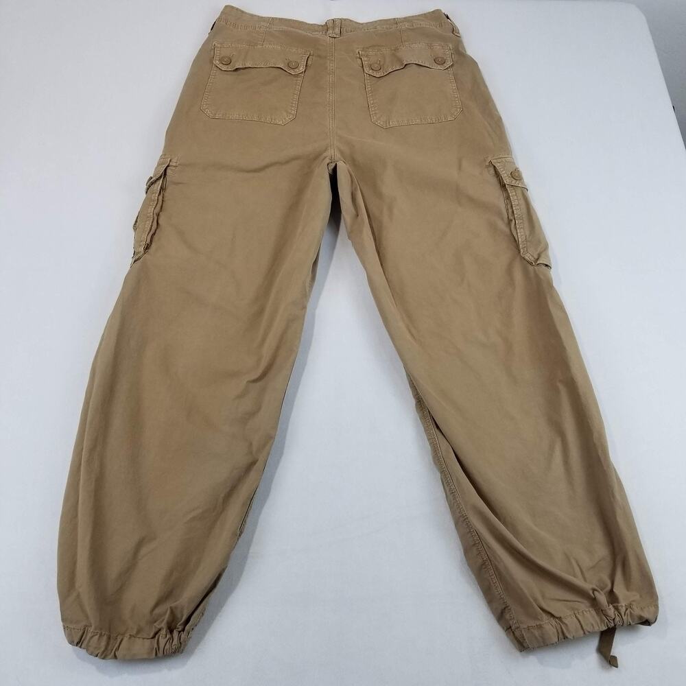 American Eagle Outfitters Pants Womens 16 Beige Baggy Jogger Cargo Stretch Twill - Picture 2 of 12